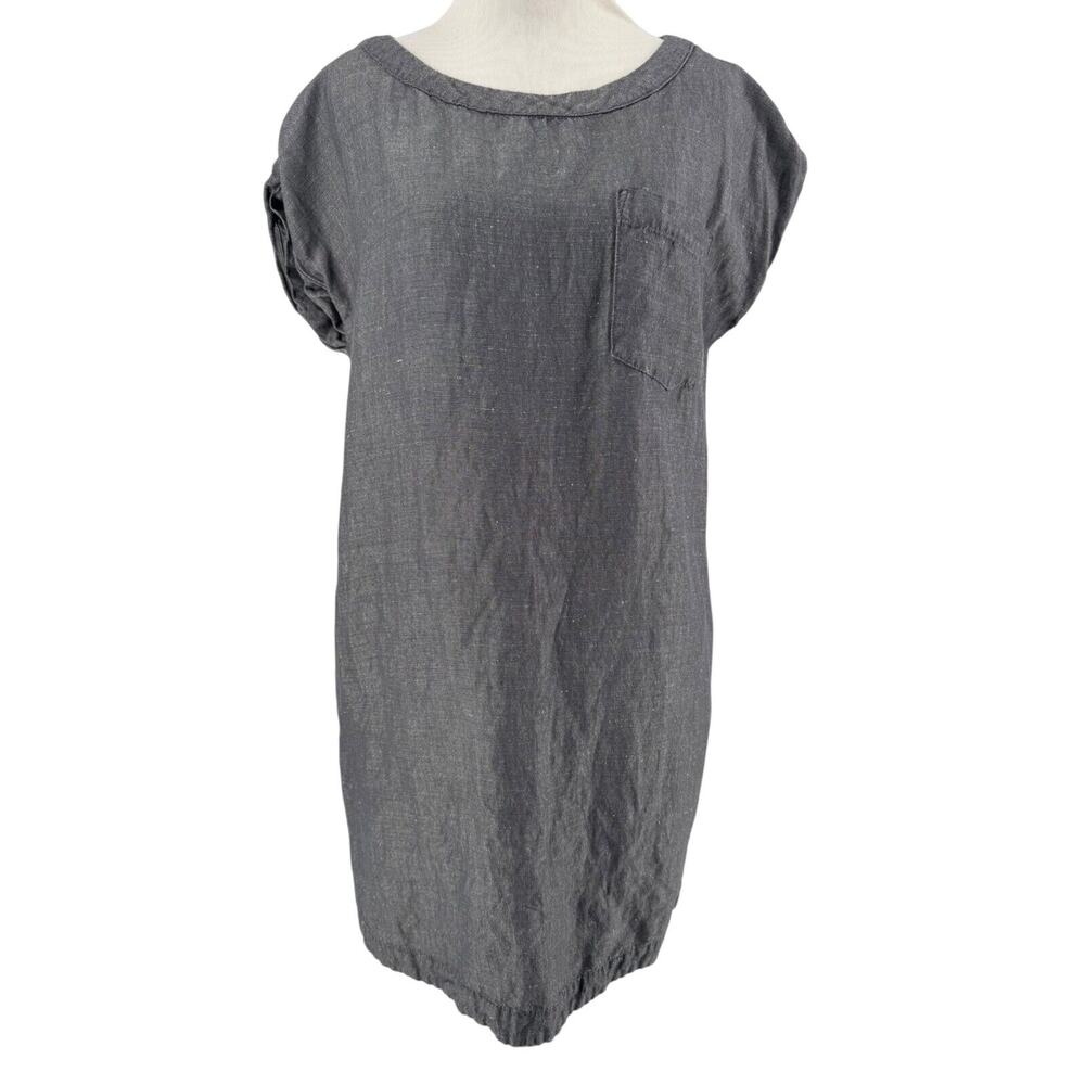Bridge & Burn Women's Gray Linen Cotton Blend Short Sleeve Dress Size‎ XS